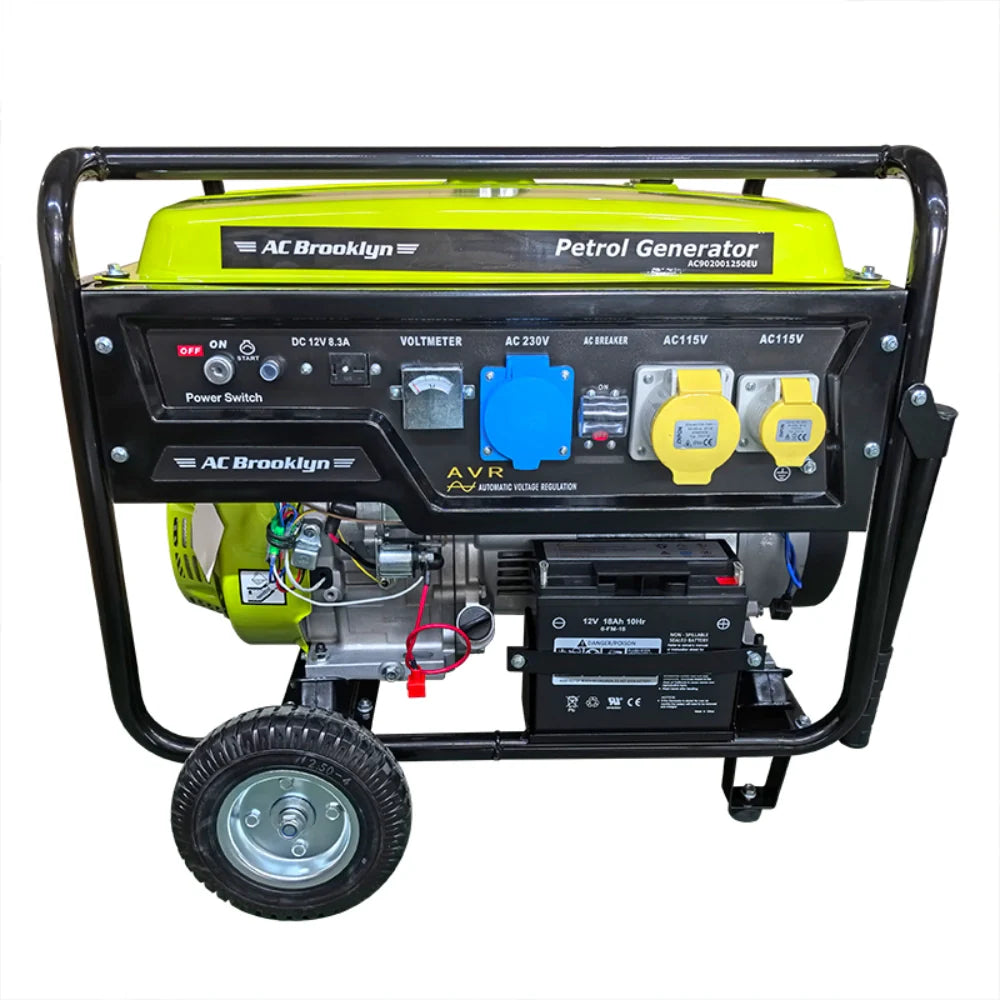 AC Brooklyn 12.5kVA 21hp 9500w Petrol Generator with Key Start – 550cc OHV Engine & AVR €1,700.00