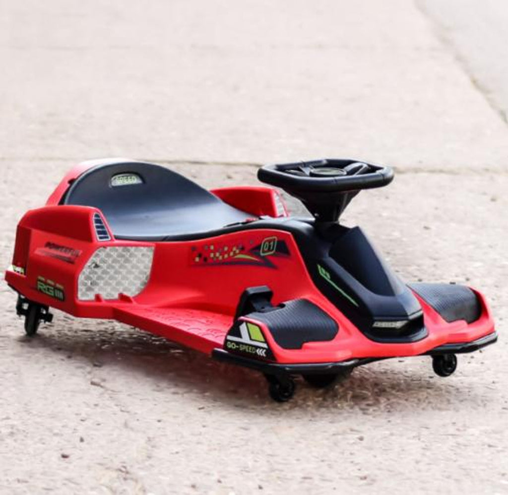 Drift Rider 360 24V Electric Go Kart Red with EVA Rubber Wheels Red