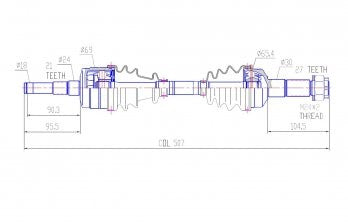 CV Shaft | CF-Moto 500/600/800 2007-14 | Front L/H