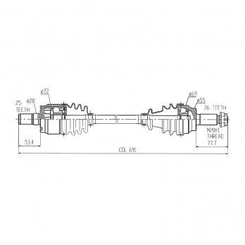 CV Shaft | Honda Pioneer 700/700-4 2015-16 | Rear