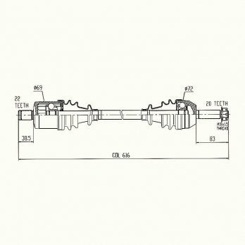 CV Shaft | Polaris Ranger 570 / Ranger ETX / Ranger EV | Front
