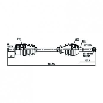 CV Shaft | Polaris Sportsman 450 / 500 / 700 / 800 2006 | Front