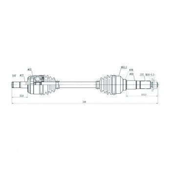 CV Shaft | Yamaha YFM 350 Big Bear / Wolverine | YFM400 Kodiak 99 | Front