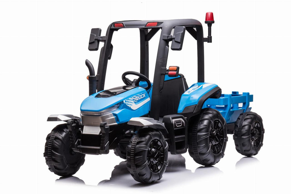 AgriPower 24V Electric Ride On Tractor with Trailer Blue