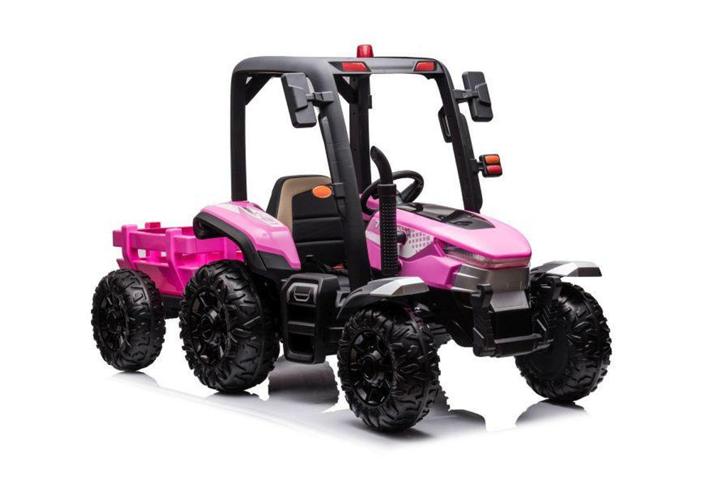 AgriPower 24V Electric Ride On Tractor with Trailer Pink