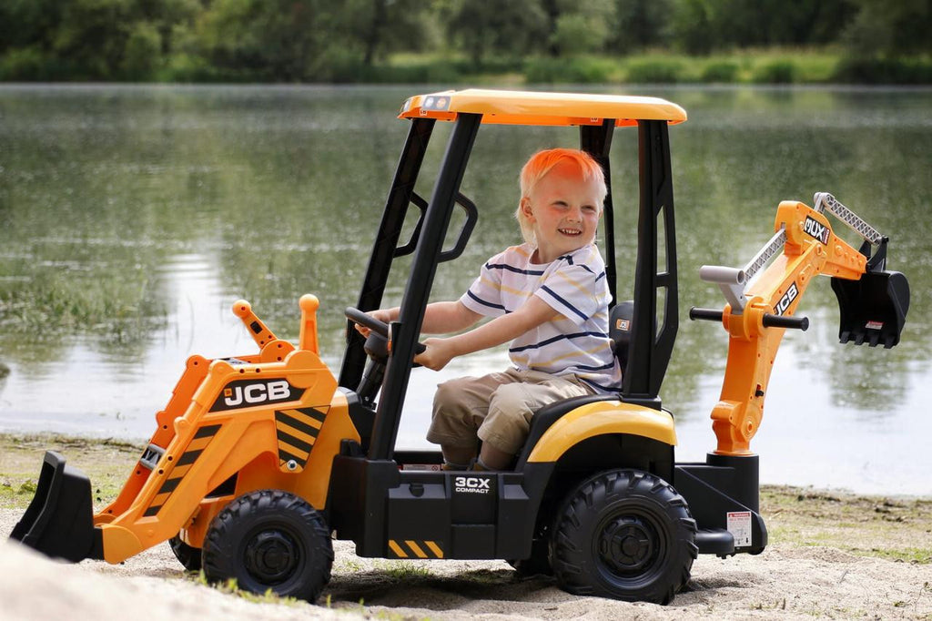 JCB Digger 12V Electric Ride On Tractor with Loader Backhoe