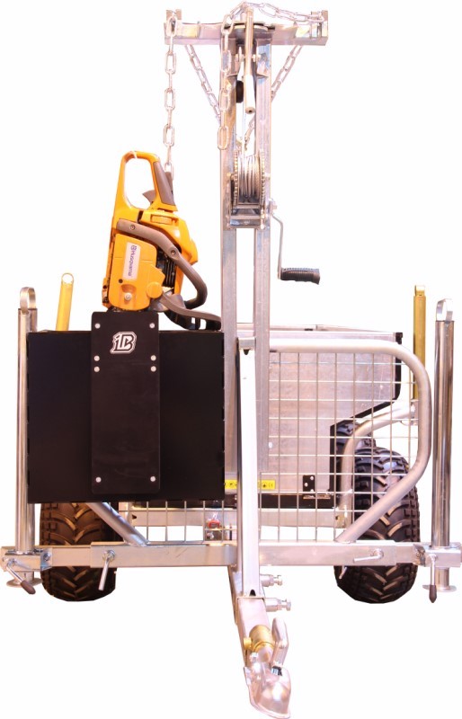 Luggage container: with chainsaw holder