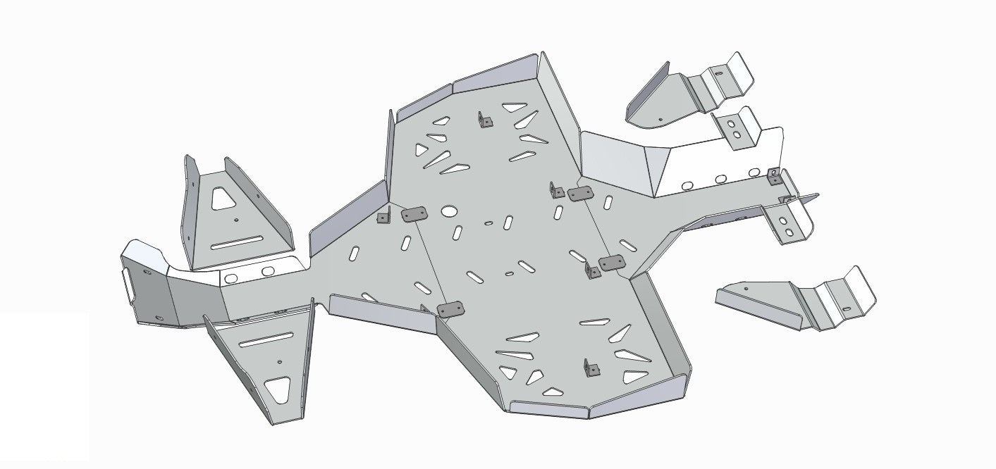 Skid plate full set (aluminium): CanAm G1 Renegade