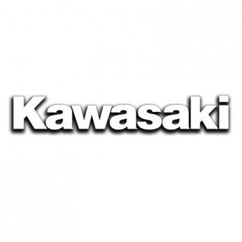 White Kawasaki Side Logo Sticker